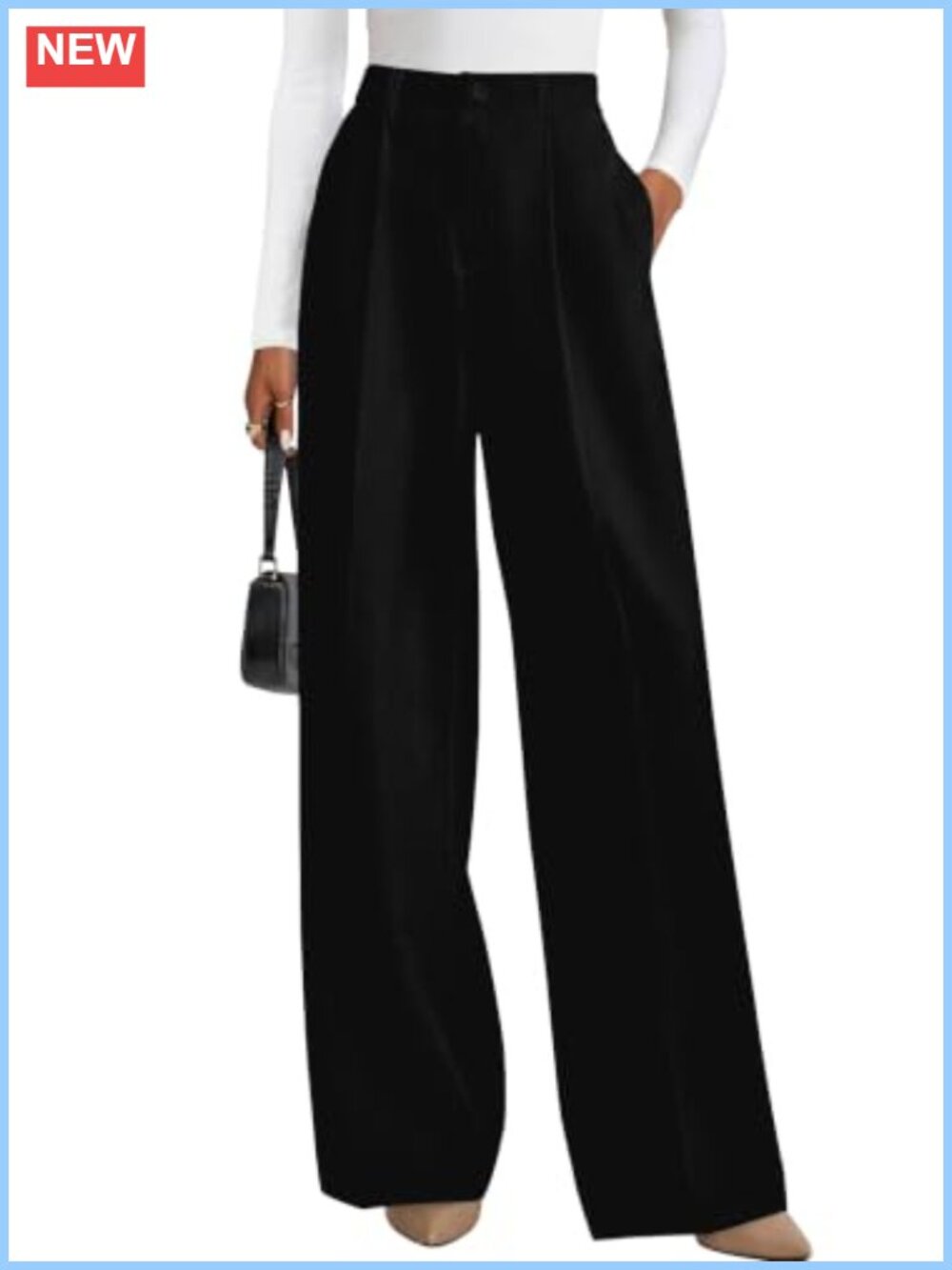 Wide Leg Dress Pants High Waisted Palazzo Work Pants with Pockets